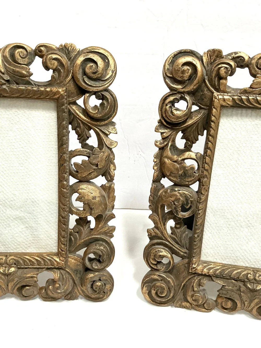 Ornate Carved Gold Picture Frames - Pair